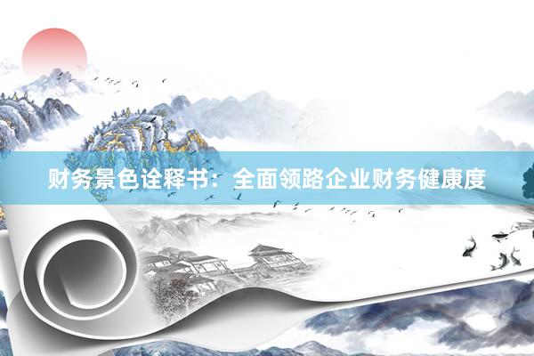 财务景色诠释书：全面领路企业财务健康度